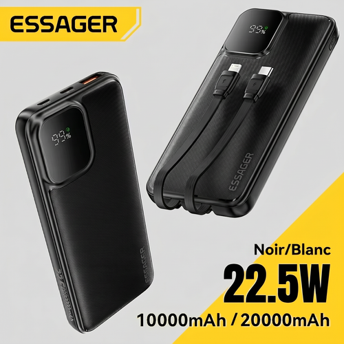 Batterie externe 20000mAh recharge rapide 22,5W – coloris Blanc – randonnée outdoor