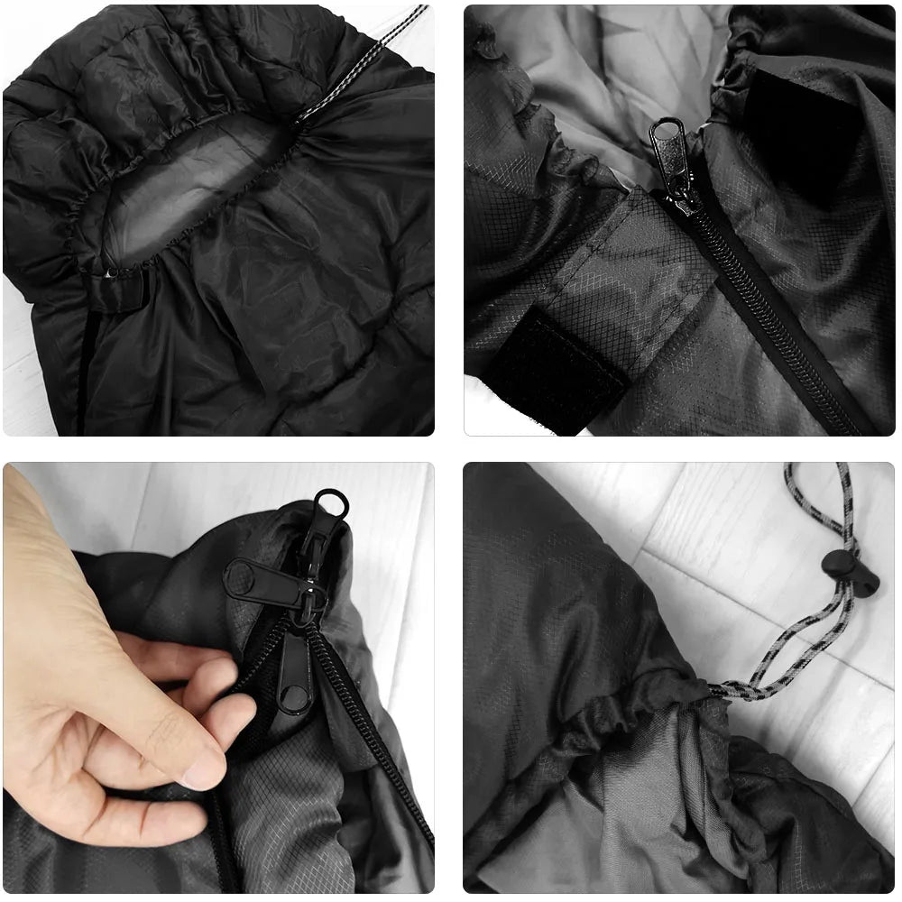 Sac de couchage 4 saisons – capuche intégrée réglable – protection tête froid
