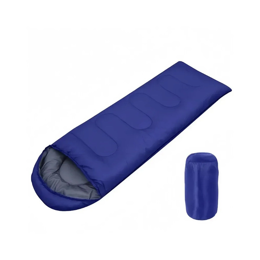 Sac de couchage 4 saisons coloris Bleu – format enveloppe assemblable deux sacs