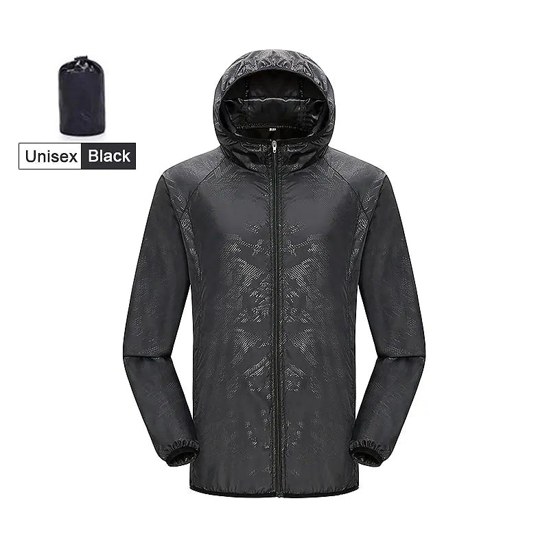 Veste randonnée impérméable coupe-vent – coloris Noir – unisexe 150g