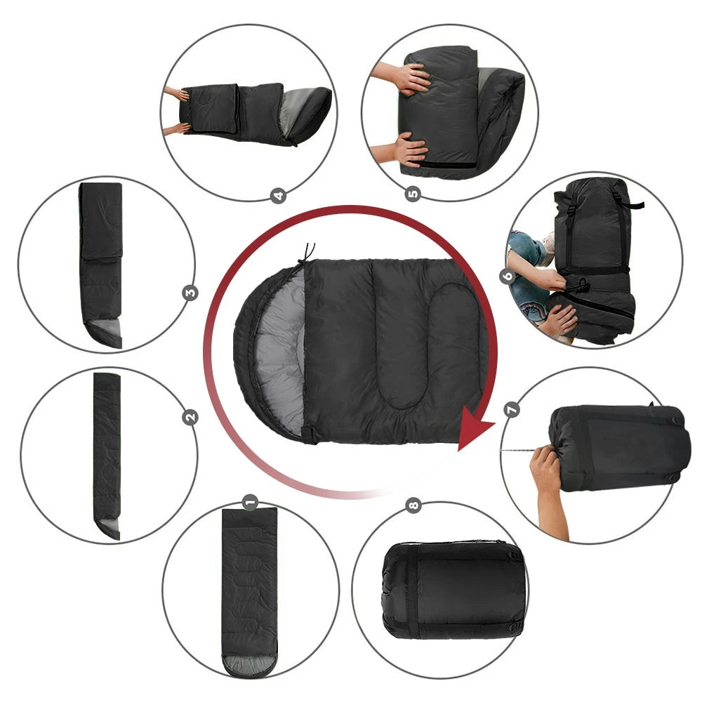 Sac de couchage 4 saisons – intérieur chaud et confortable – bivouac et camping