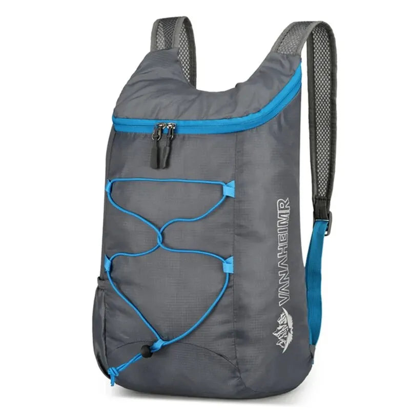 Sac à dos pliable 20L – détail fermeture éclair imperméable