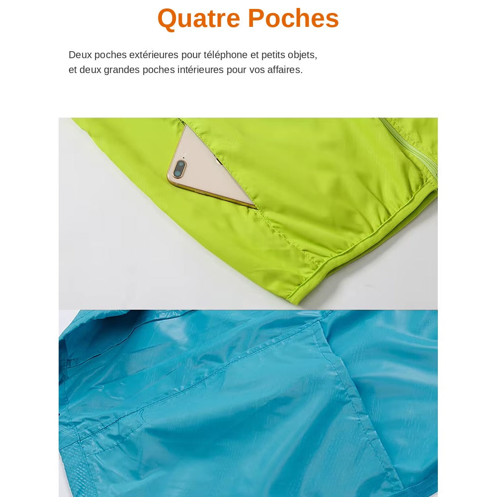 Veste randonnée anti-UV – coloris Gris – packable légère tailles asiatiques