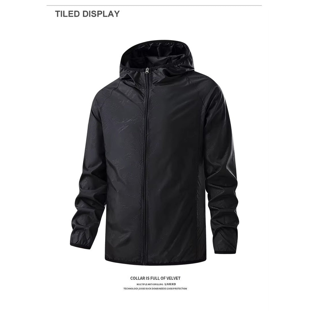 Veste randonnée anti-UV impérméable packable – coloris Noir – tailles asiatiques