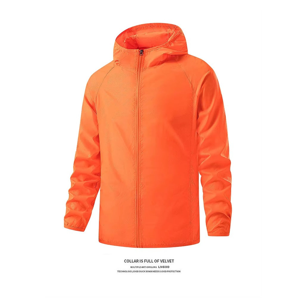 Veste randonnée anti-UV – coloris Orange – haute visibilité outdoor